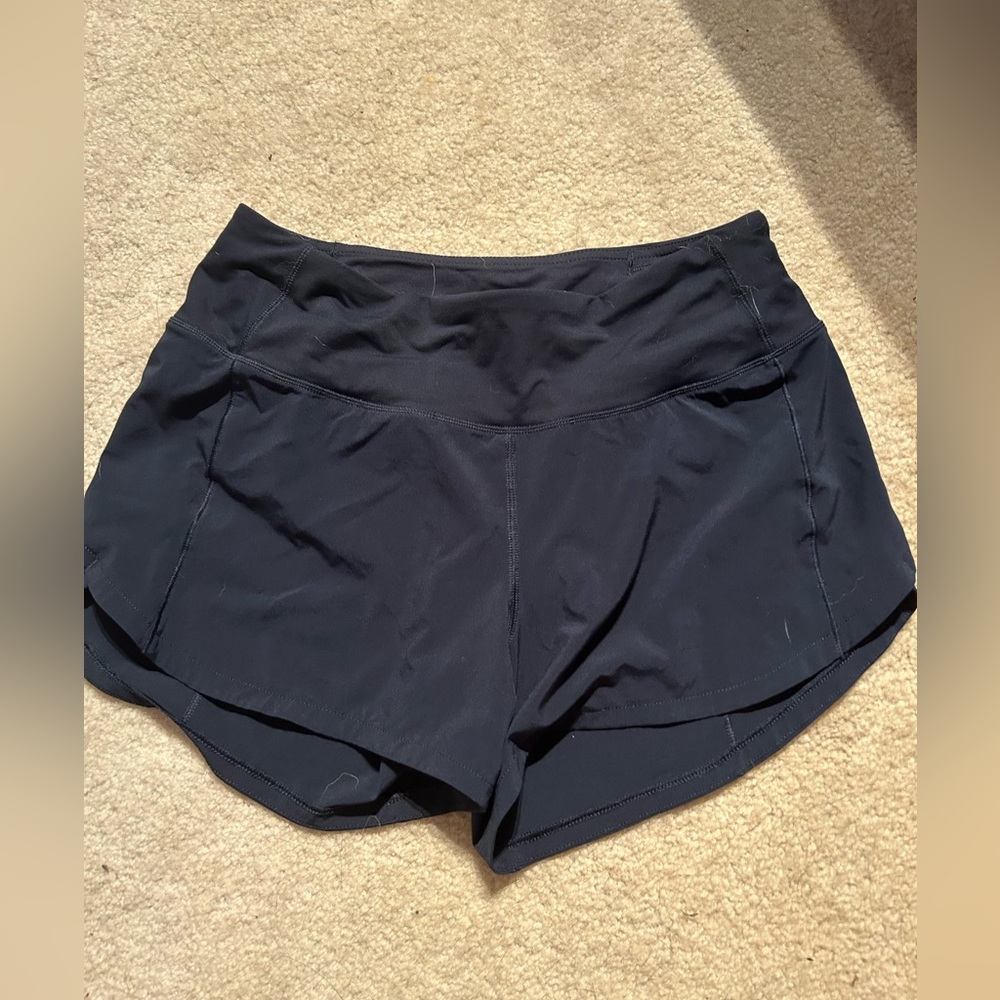 Navy blue Lululemon speed up shorts (4 inch)